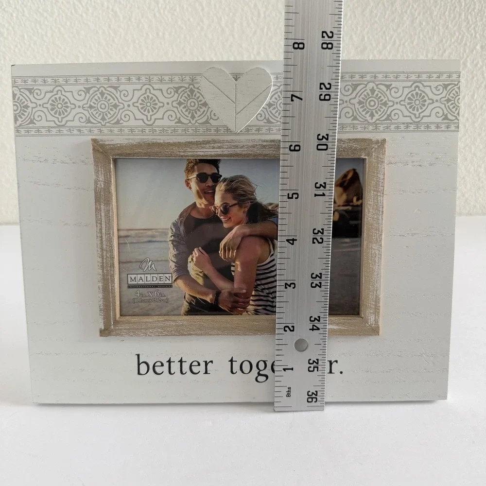 Malden Better Together Rustic Wood Picture Frame 4x6 NEW